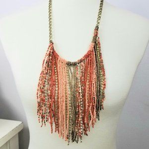 Warm Toned Beaded String Necklace